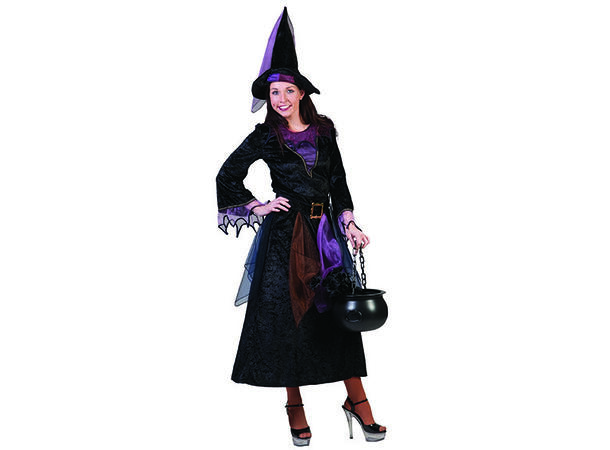 Kostyme - Heks - Midnatt 1 Kjole hatt og belte
