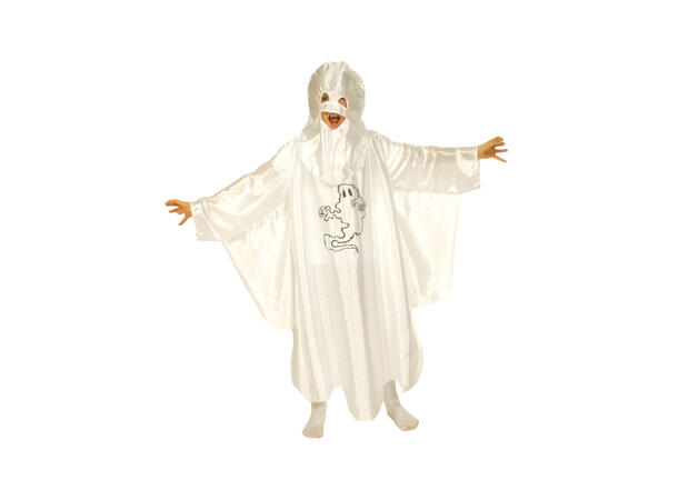Kostyme - Spøkelse 1 Poncho - Hette med maske