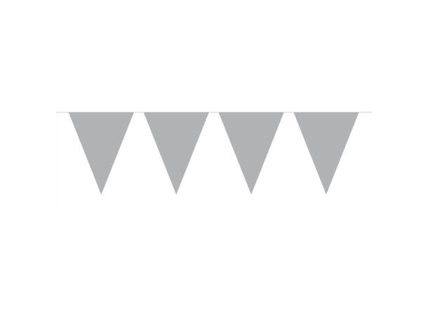 Mini Flaggbanner - Sølv 1 Flaggbanner i plast- 3m - 14cm høy