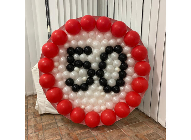 Mosaikkramme til ballonger - Sirkel 1 Ramme i isopor/bølgepapp - 120cm høyde