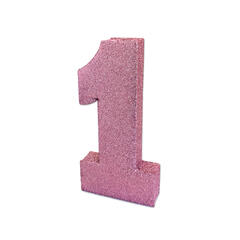 Nummer 1 Glitter Borddekorasjon - Lys Ro Borddekorasjon - 10x20x3cm