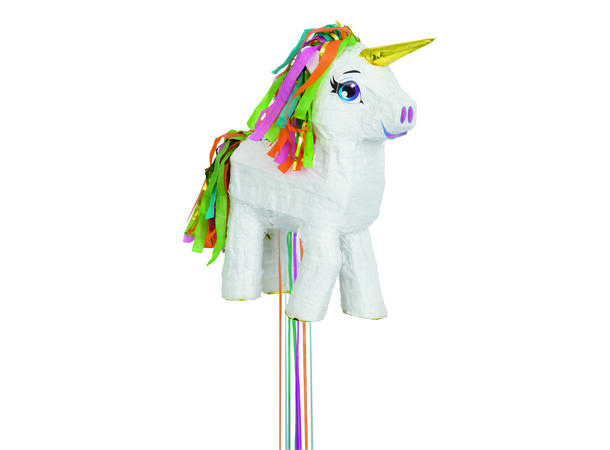 Pinata - Enhjørning med Gullhorn - Hvit 1 Pull Pinata