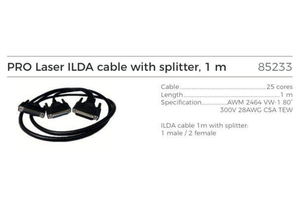Pro laser ILDA kabel med splitter Lengde: 1m