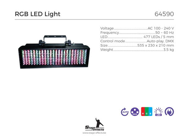 RGB LED lys Mål: 43,5x23x21cm - 3,5kg