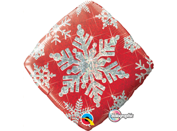 Snowflakes Sparkles Red  Diamond 1 Folieballong - 46cm (18")