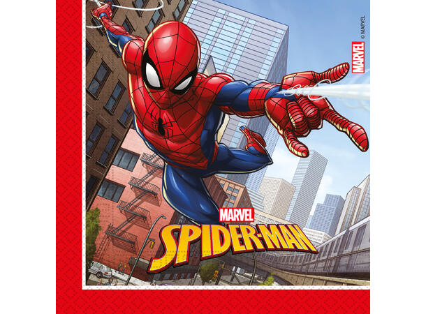 Spider-Man Crime Fighter 20 Tolags papirservietter - 33x33cm