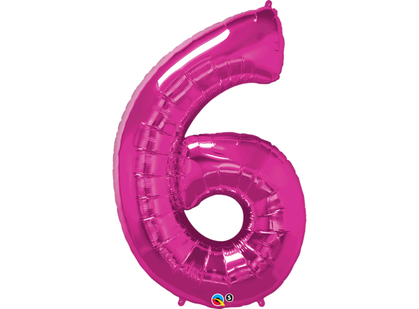 Tallballong 6 Magenta 1 Folieballong - 86cm (34")