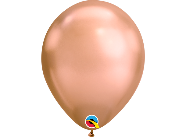 11R Chrome Rose Gold 25 gummiballonger - 28cm (11")