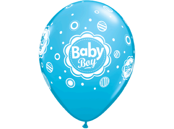 Baby Boy Dots 6 gummiballonger - 28cm (11")