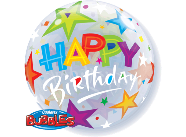 Birthday Brilliant Stars 1 Bubbleballong - 56cm (22")