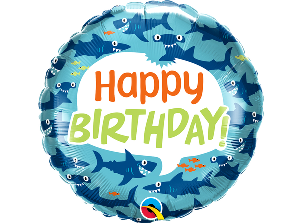 Birthday Fun Sharks 1 Folieballong - 46cm (18")