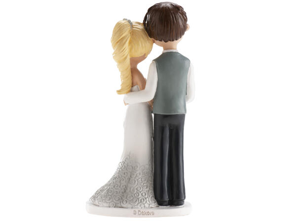 Brudepar - Animert stil - Fredelig 1 Kakefigur i plast - 16cm 