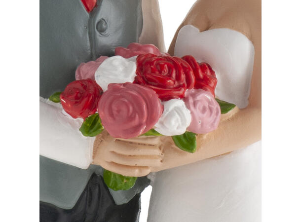 Brudepar - Animert stil - Fredelig 1 Kakefigur i plast - 16cm 