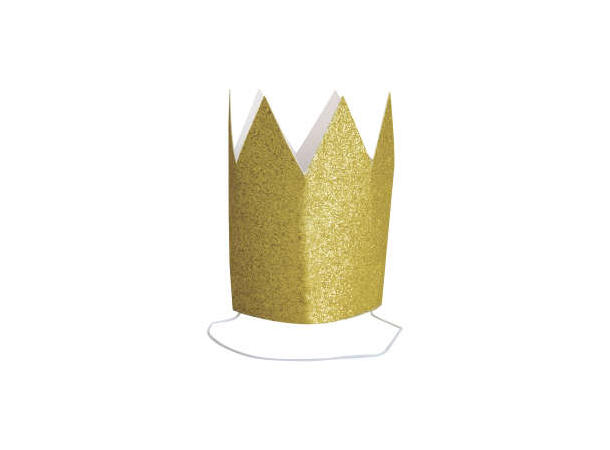 Glitrende gullkrone - mini 1 Glitter gull prinsessekrone i papir