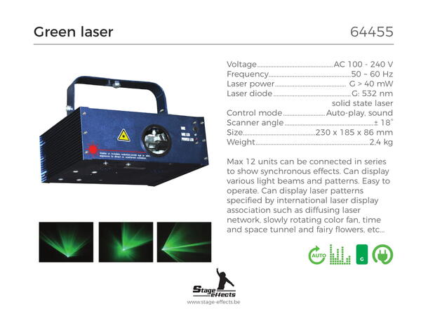 Grøn Laser Mål: 23x18,5x8,6cm - 2,4kg