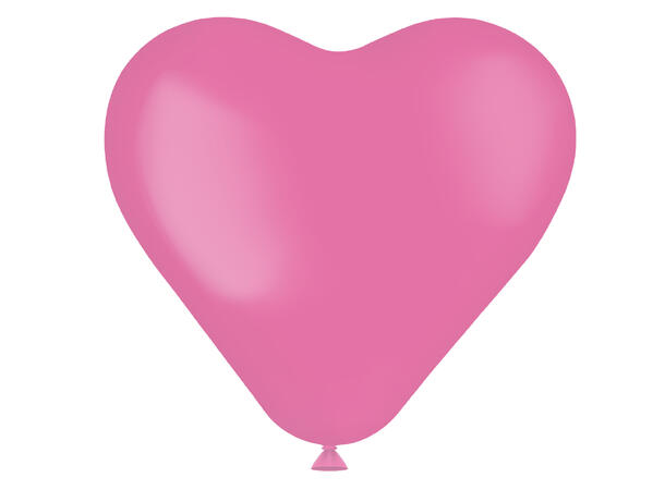 Gummiballonger hjerte - Rosa 8 Gummiballonger - 25cm (10")