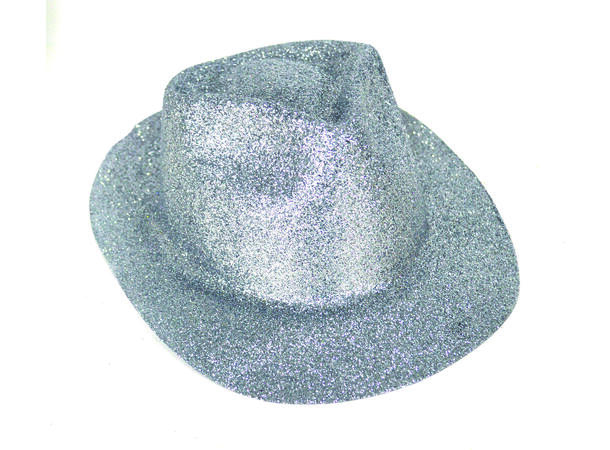 Hatt - Glitter - Sølv 1 Hatt