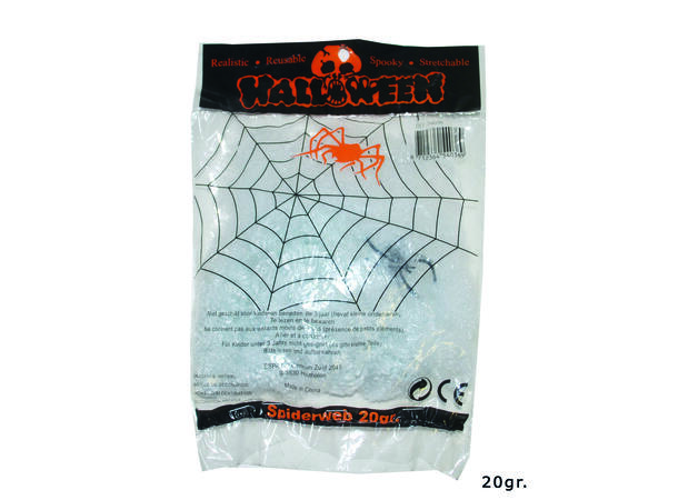 Hvitt spindelvev 1 Dekorasjon i nylon - 20g