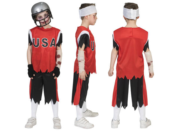 Kostyme - Zombie - Fotballspiller 1 Shorts og skjorte