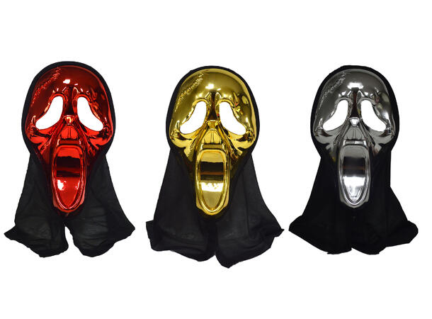 Maske/Hette - Skrik - Skinnende, Ass. 1 Sett