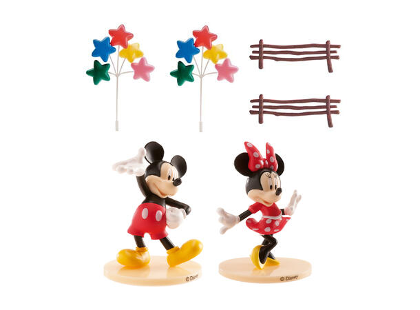 Mikke & Minni - Kakedekorasjon 6 kakefigurer i plast