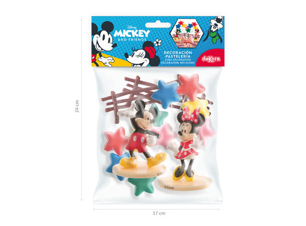 Mikke & Minni - Kakedekorasjon 6 kakefigurer i plast 