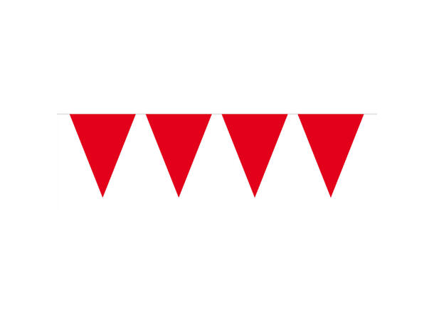 Mini Flaggbanner - Rød 1 Flaggbanner i plast- 3m - 14cm høy