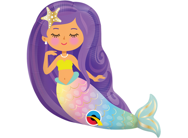 Mini Mermaid – Ikke selvlukkende ventil 1 Folieballong - 36cm (14")