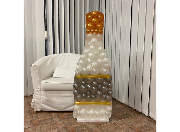 Mosaikkramme til ballonger - Flaske 1 Ramme i isopor/bølgepapp - 120cm høyde