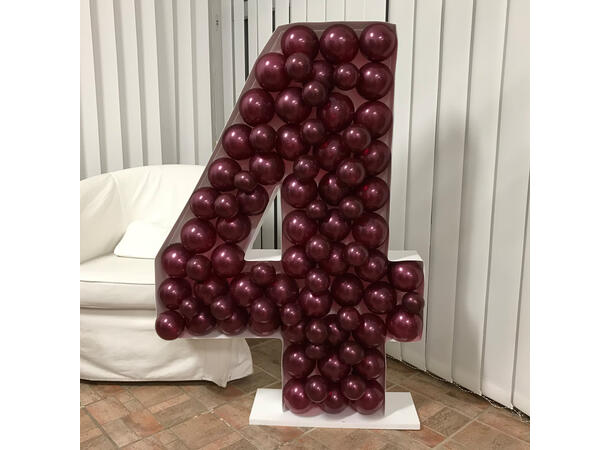 Mosaikkramme til ballonger - Tallet 4 1 Ramme i isopor/bølgepapp - 120cm høyde