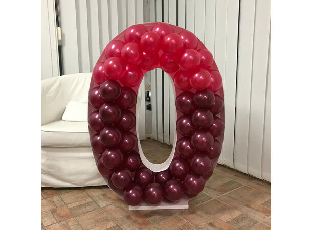 Mosaikkramme til ballonger - "O" 1 Ramme i isopor/bølgepapp - 100cm høyde