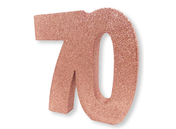 Nummer 70 Glitter Rosegull Borddekorasjon - 20x20x3cm