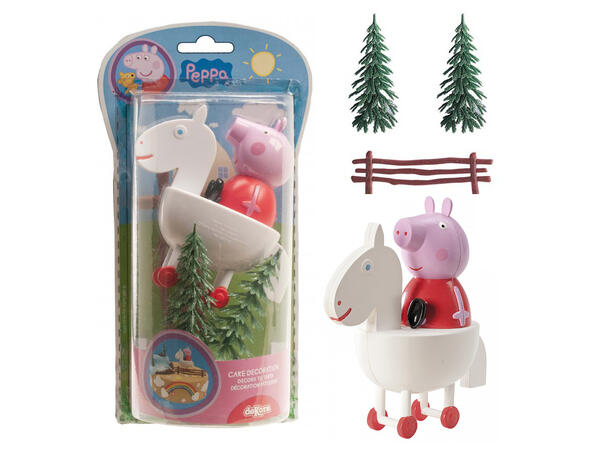 Peppa Gris - Kakedekorasjon 4 kakefigurer i plast