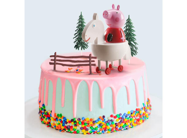 Peppa Gris - Kakedekorasjon 4 kakefigurer i plast 
