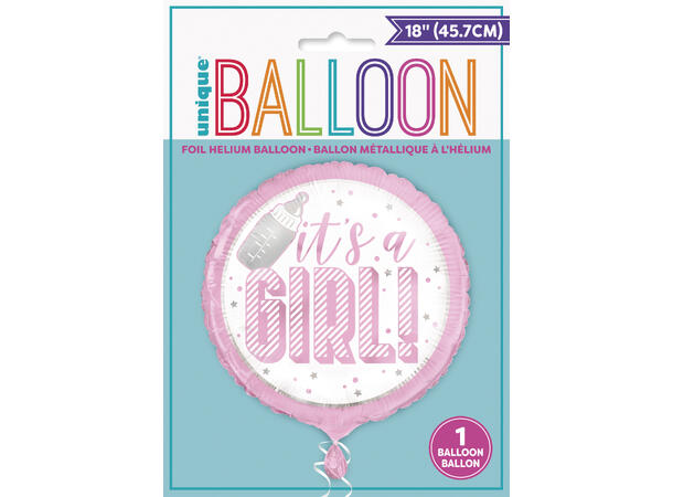 Pink It's a Girl 1 Folieballong - 46cm(18")
