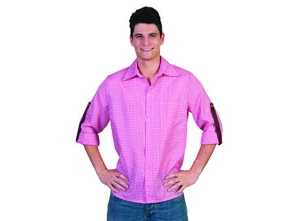 Skjorte - Oktoberfest - Rosa/Hvit Ruter 1 Skjorte - Herre 