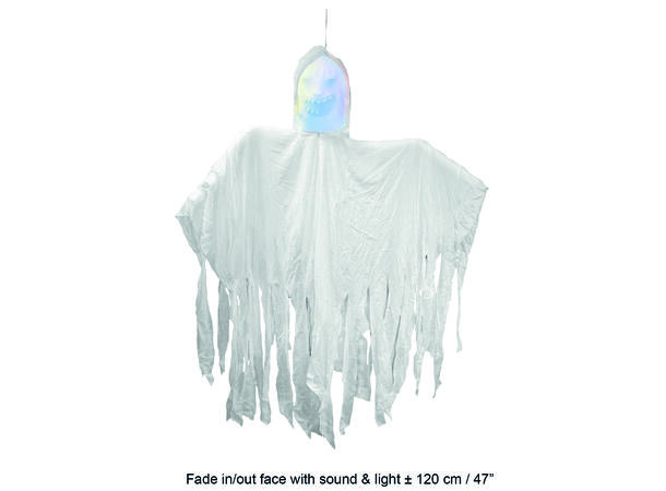 Spøkelse med lyd og lys 1 Dekorasjon - 120cm (inkl batterier)