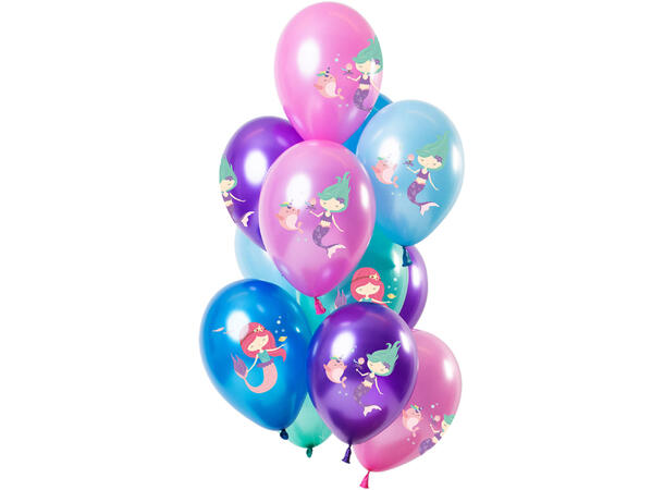 Sweet Mermaid - Ballongbukett 12 Gummiballonger - 12" (30cm)