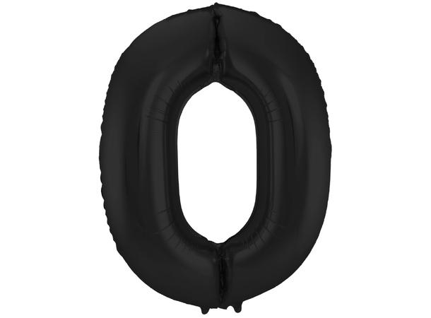 Tallballong - Matt Sort 0 1 Folieballong - 86cm (34")