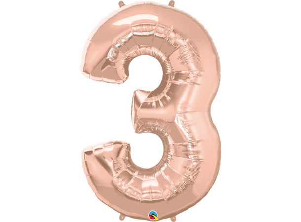 Tallballong 3 Rose Gold 1 Folieballong - 86cm (34")