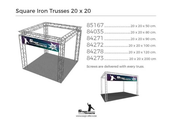 Truss med skruer - Aluminium Mål: 20x20x50cm