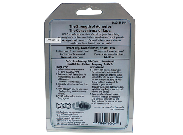 Uglu Adhesive Roll Rull med 1,5 m tape - 2,5cm bred