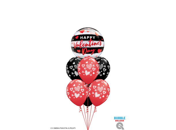 Valentines Day - Black Stripes 1 Bubbleballong - 56cm (22")