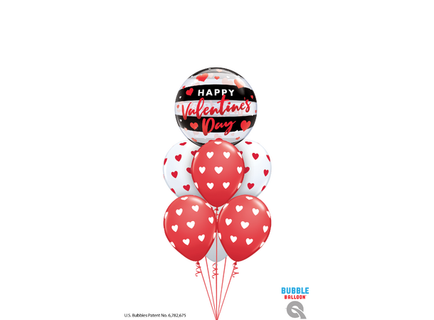 Valentines Day - Black Stripes 1 Bubbleballong - 56cm (22")
