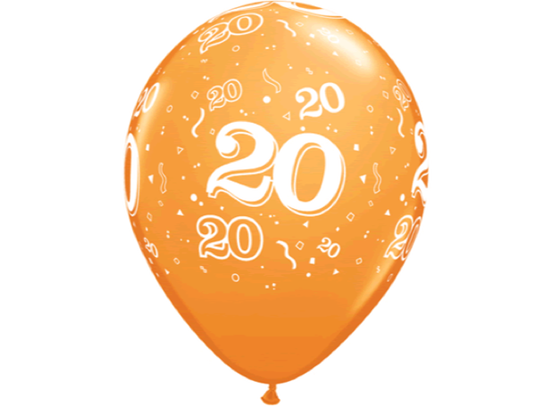 20-a-round - Assorterte farger 25 gummiballonger - 28cm (11")