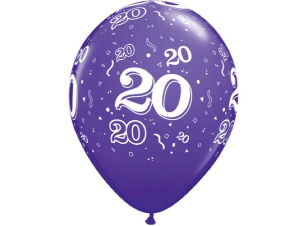 20-a-round - Assorterte farger 25 gummiballonger - 28cm (11")