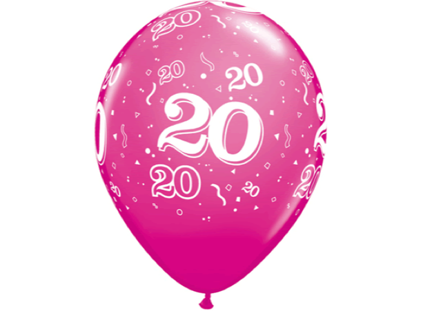 20-a-round - Assorterte farger 25 gummiballonger - 28cm (11")