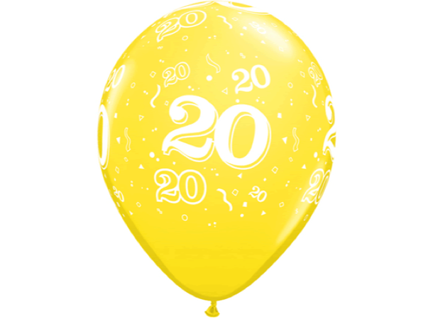 20-a-round - Assorterte farger 25 gummiballonger - 28cm (11")