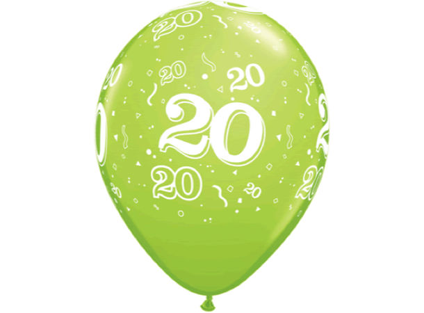20-a-round - Assorterte farger 25 gummiballonger - 28cm (11")