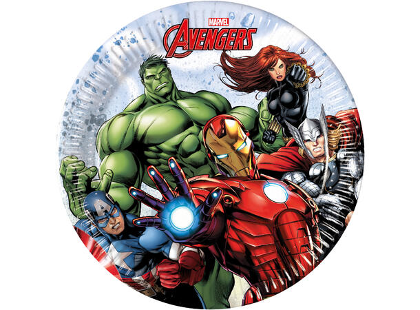 Avengers Infinity Stones 8 FSC Plastfrie tallerkener i papir-20cm